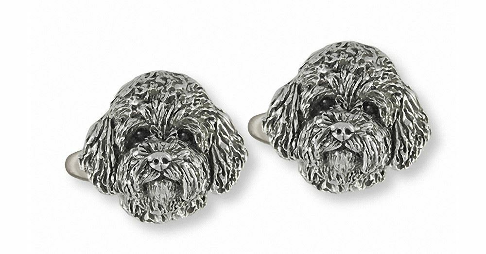 Labradoodle Cufflinks Jewelry Sterling Silver Handmade Dog Cufflinks LGDL4-CL