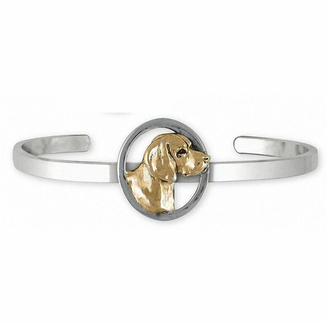 Beagle Jewelry Silver And Gold Beagle Bracelet Handmade Dog Jewelry BG13-TNCB