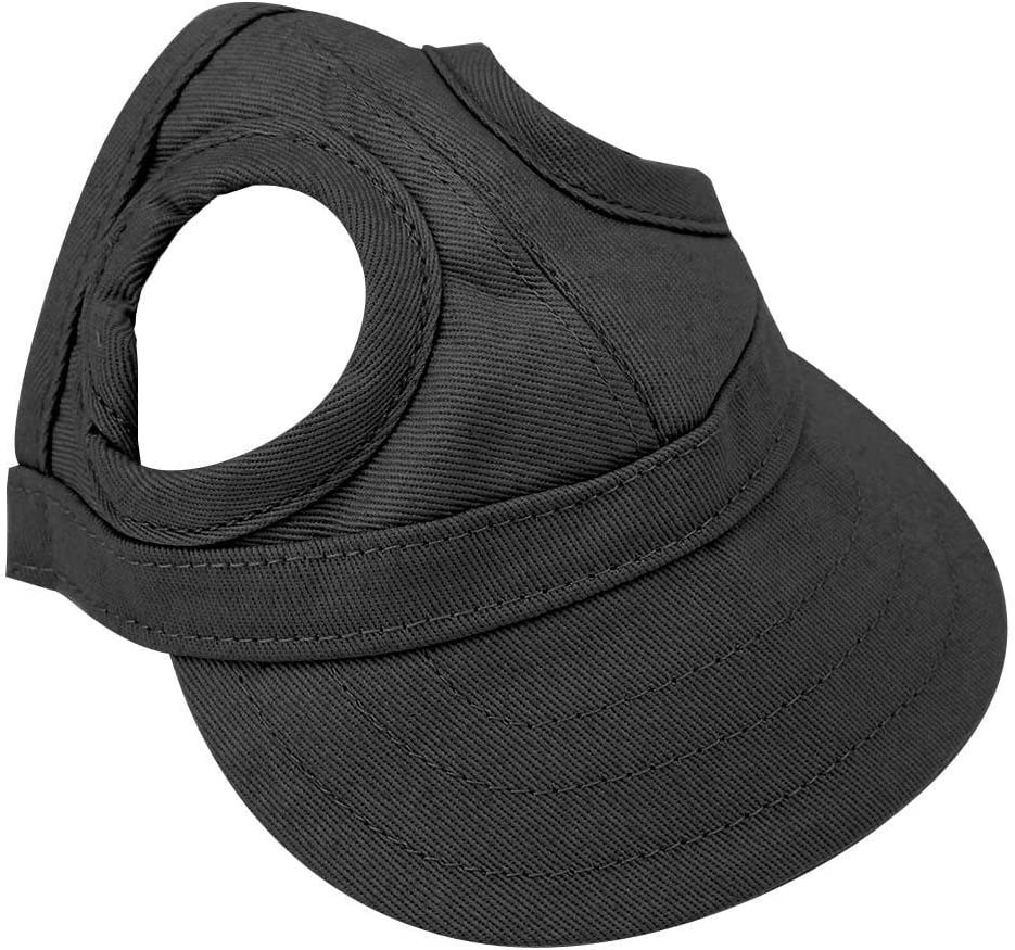 Pet Dog Sun Protection Visor Hat with Adjustable Strap Sport Hat (Black L)