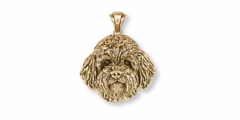 Goldendoodle Pendant Jewelry 14k Gold Handmade Dog Pendant GDL4-GP