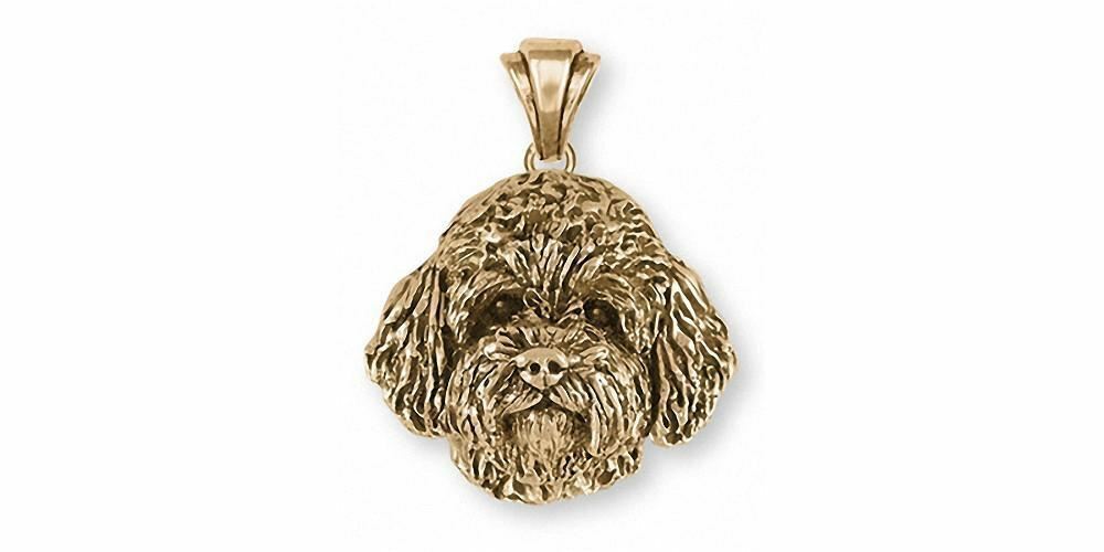 Goldendoodle Pendant Jewelry 14k Gold Handmade Dog Pendant GDL3-PG
