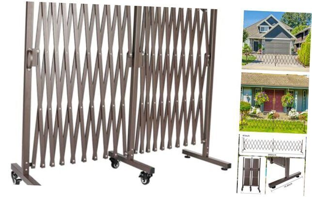  Retractable Driveway Fence Gate Expandable 205 inches 205*15.3*41 inch