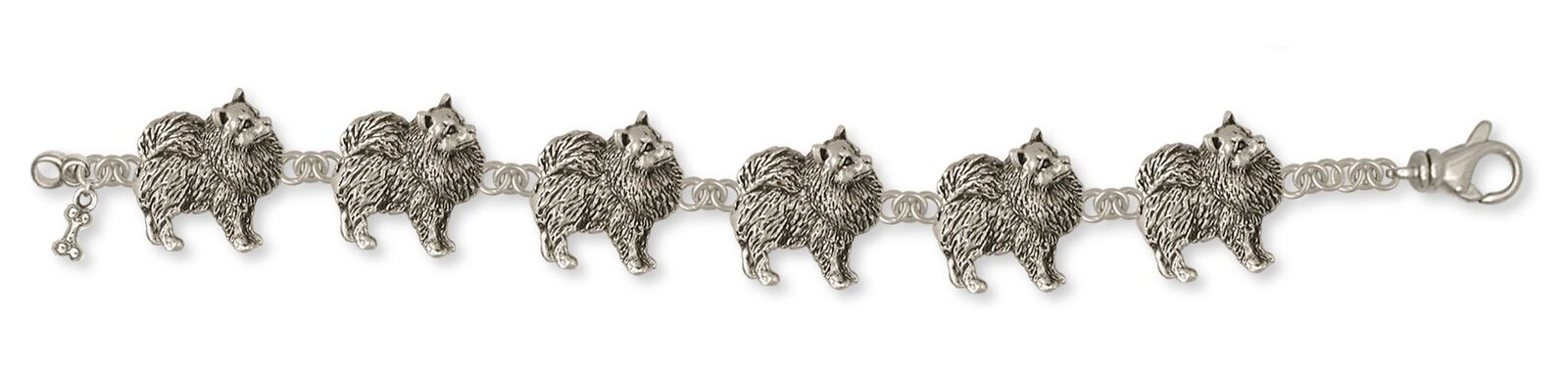 Pomeranian Bracelet Handmade Sterling Silver Dog Jewelry PM19-BR