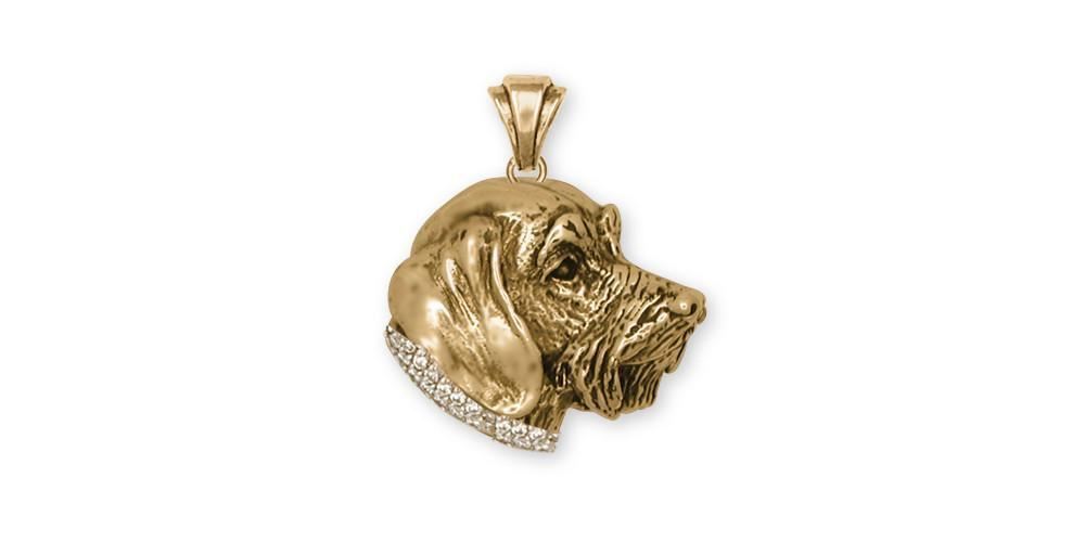 Wire Hair Dachshund Pendant Jewelry 14k Gold Handmade Dog Pendant WD1-XSPG