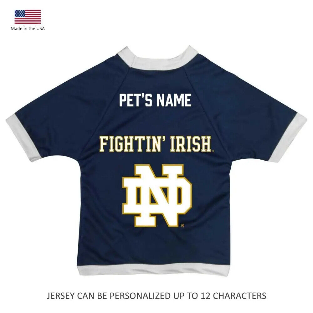 Notre Dame Fighting Irish NCAA ASD Personalized Pet Jersey USA Made Sizes XS-4XL