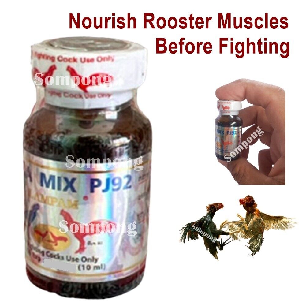 Chicken Rooster Supplement MEGA MIX PJ92 Nourish Muscles Before Fighting 10 ml.