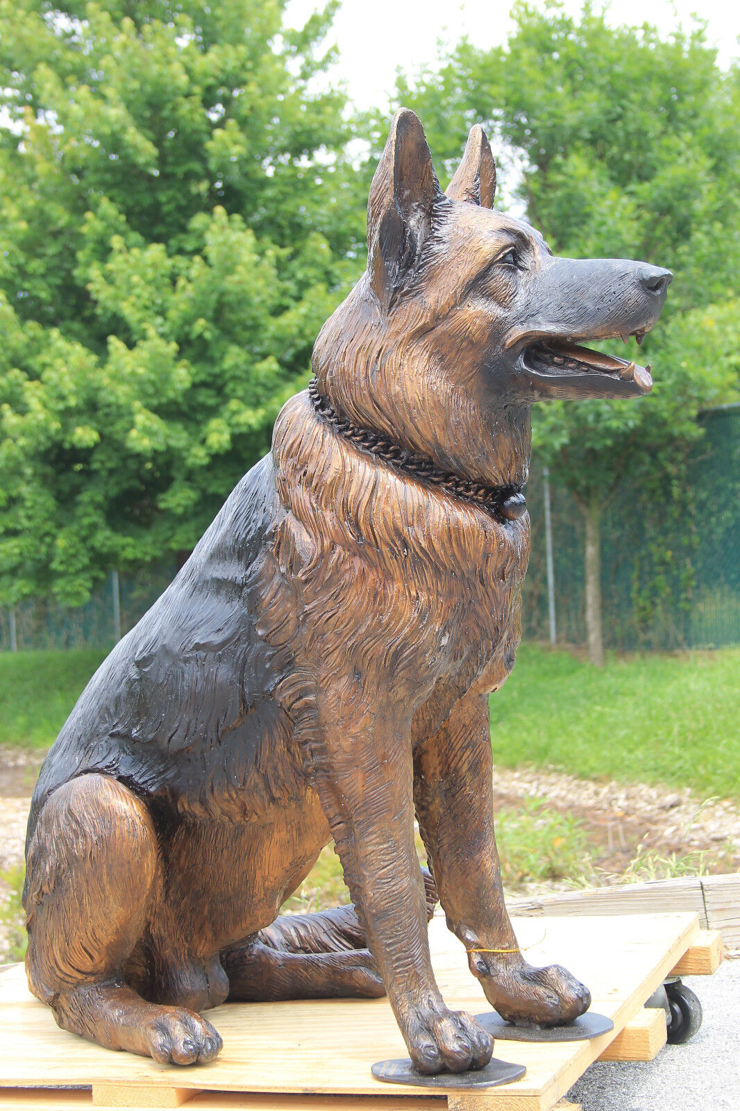 Bronze German Shepherd K9 Police Dog AKC LIFE SIZE MAX Eye military Memorial