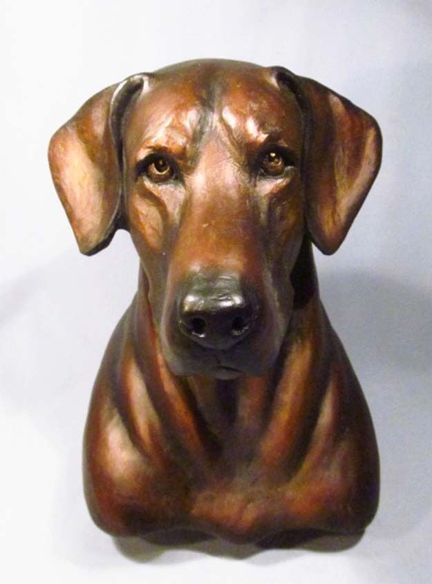 Rare Pamela Shawley Weaver Bronze Chocolate Labrador Retriever Dog Sculpture