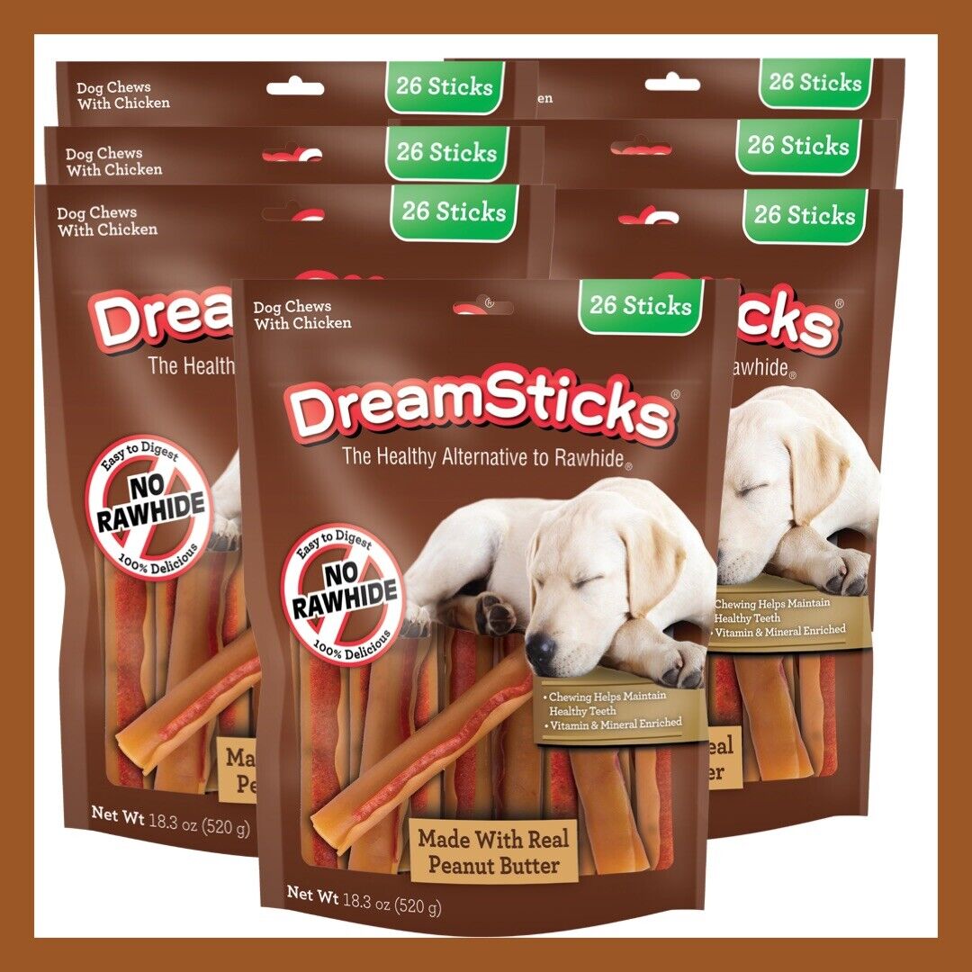 1014 DreamSticks Dog Chews with Chicken & Peanut Butter 13&26 ct bags mix