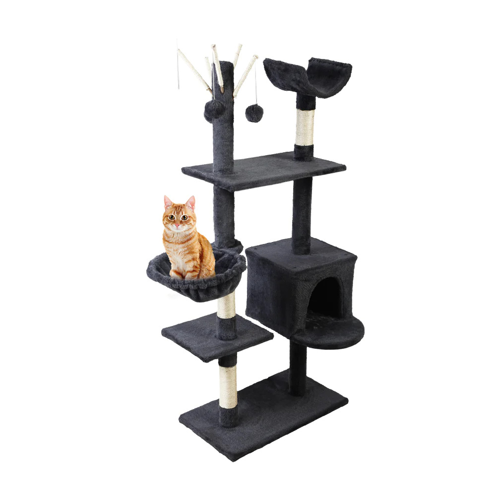 NNEDSZ Cat Tree 140cm Trees Scratching Post Scratcher Tower Condo House Furnitur