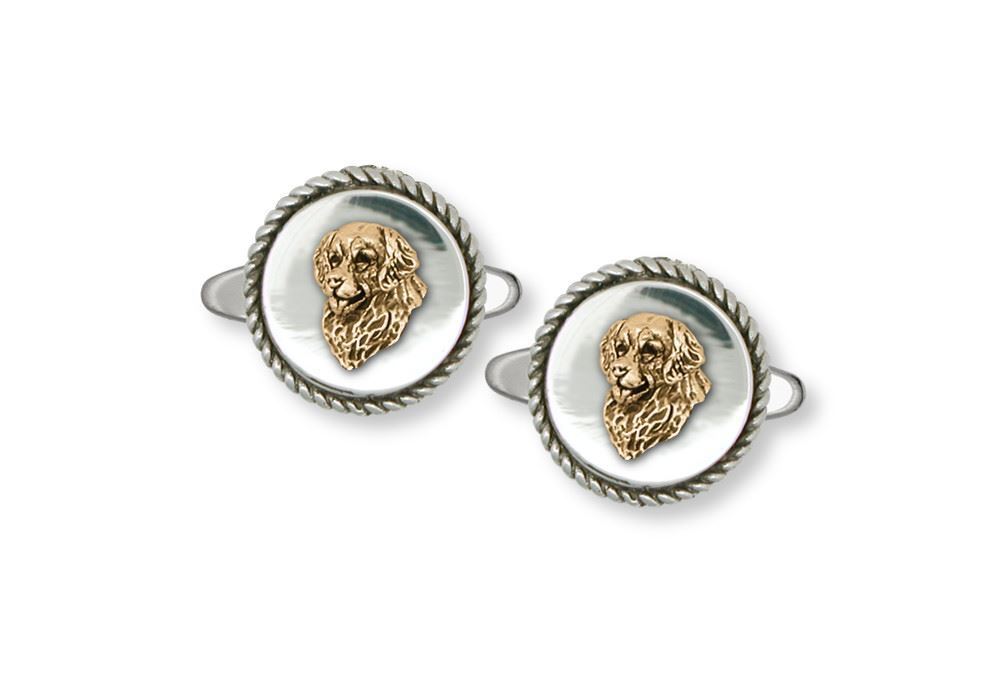 Golden Retriever Cufflinks Jewelry Silver And Gold Handmade Dog Cufflinks GR24-T