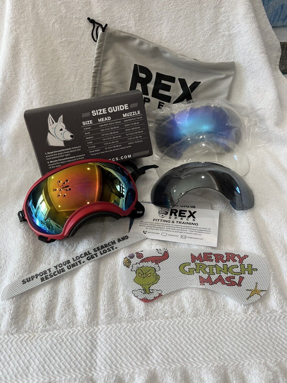 Original V1 ROCKET RED Rex Specs Large Dog Goggles OG Version 1 w/Extras