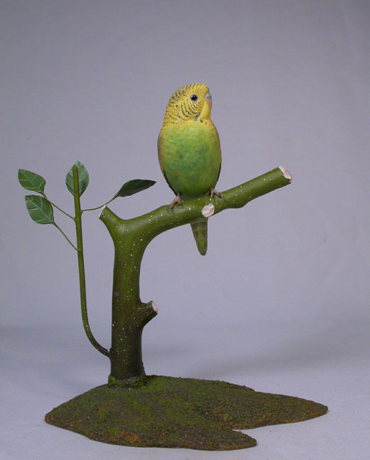 Budgerigar Original Bird Wood Carving/Birdhug
