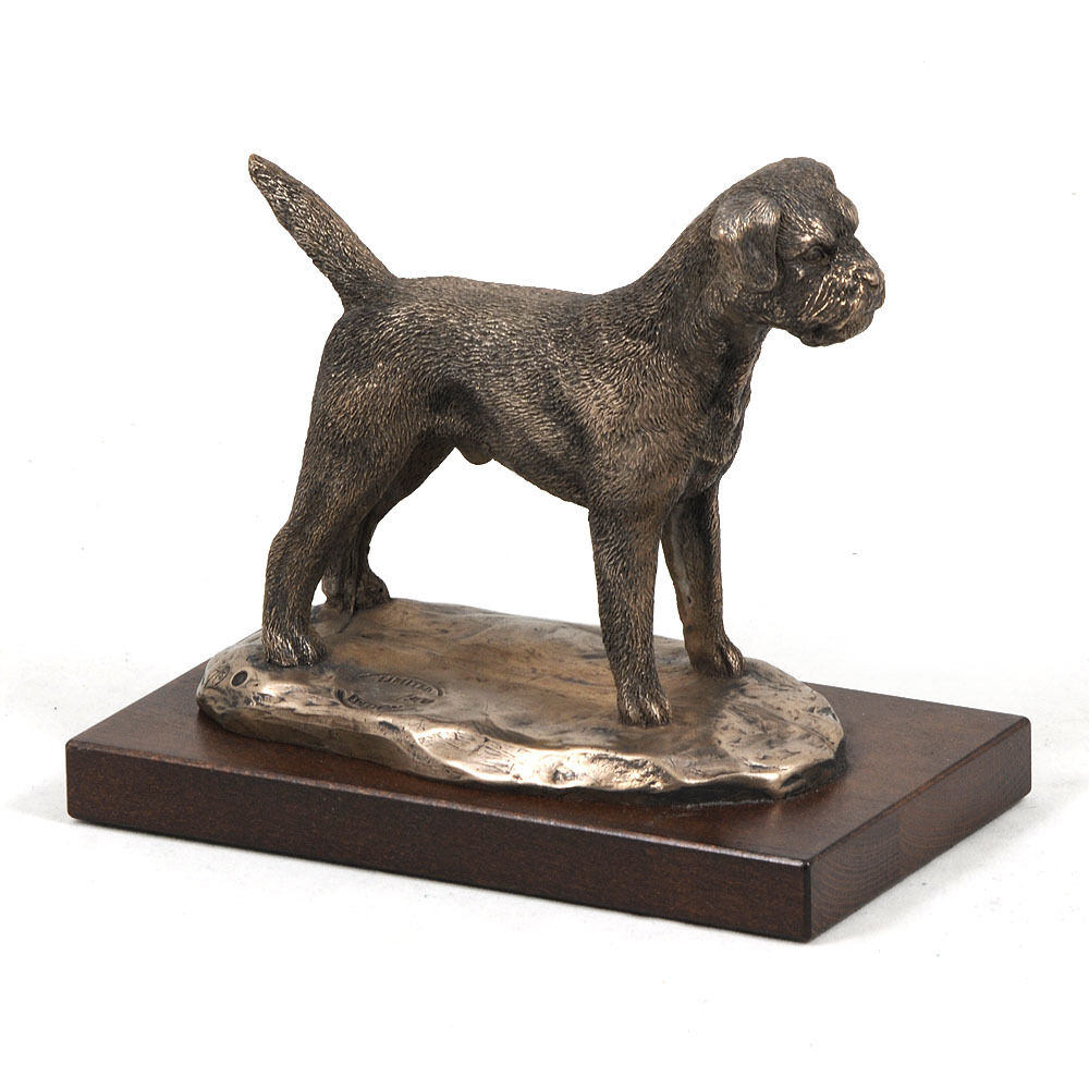 Border Terrier,dog bust/statue on wooden base ,ArtDog Limited Edition, CA