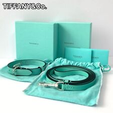 Tiffany & Co. Blue Leather Dog Pet Collar Harness New picture