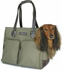 DJANGO Dog Carrier Bag - Waxed Canvas and Leather Soft-Sided Pet Travel Tote picture