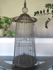 Vintage Bird Cage Ornamental Iron Scrolls Large Door Swing Cathedral Dome Peak picture