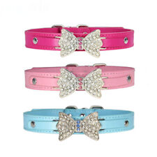 Sparkling Rhinestone Creative Traction Rope Diamond Bow Small Dog Collar picture